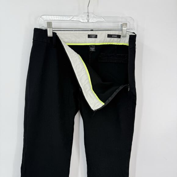 J Crew Minnie Crop Pants 6 Black Mid Rise Stretch Twill Skinny Side Zip Preppy - Picture 3 of 9